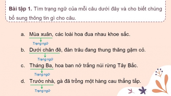 trạng ngữ thời gian trong câu văn