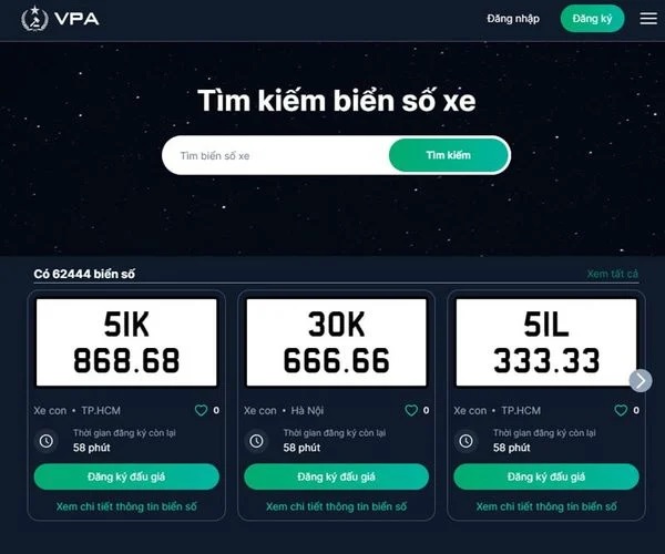 Đấu giá biển số xe